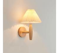 Applique Murale Moderne Crème Plissée Créative Lampe de Chevet Cadeau pour Une Amie Style Ferme Veilleuse pour Chambre Ou Salon