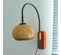 Applique Murale Moderne de Luxe Nordic Light, Style Milieu Du Siècle, En Verre Blanc Laiteux, Style Industriel Vintage, En Bois, Câblée, Gris Fumé, Ambre, Style Ferme, Lampe de Lecture Pour Chambre À