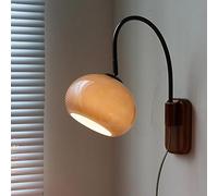 Applique Murale Moderne de Luxe Nordic Light, Style Milieu Du Siècle, En Verre Blanc Laiteux, Style Industriel Vintage, En Bois, Câblée, Gris Fumé, Ambre, Style Ferme, Lampe de Lecture Pour Chambre À