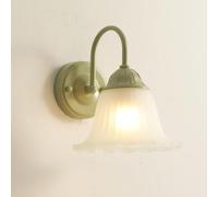 Applique Murale Moderne de Style crème, luminaire décoratif d'intérieur Style Art Nordique avec Abat-Jour en Verre rayé, Lampe Murale rétro en métal câblée pour Chambre à Coucher, Chevet, Salle à