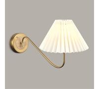 Applique Murale Moderne du Milieu du siècle en Tissu plissé Vintage Blanc, luminaire Mural Industriel câblé, Lampe Murale de Ferme pour Chambre à Coucher, Chevet d'enfant, Salon, Salle de Bain in