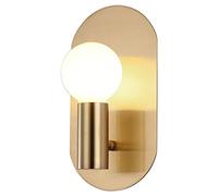 Applique Murale Moderne, élégante Lampe Murale en Acier Inoxydable brossé doré du Milieu du siècle, luminaire Mural Ovale Unique pour Chambre, Salon, Salle de Bain