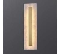 Applique Murale Moderne en Albâtre Et Marbre Naturel, éclairage D'intérieur à LED pour Salle De Bain, Luminaire Mural en Laiton pour Escaliers, Salon, Chambre à, Rectangular, 50cm