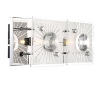 Applique murale moderne en cristal chromé satiné, culot G9 2 feux, LxlxH 24x11x10 cm