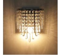 Applique murale moderne en cristal K9, lampe murale d'intérieur en cristal, finition chromée, base de lampe E14 en acier inoxydable