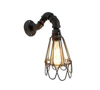 Applique Murale Moderne en Fil de Fer, Applique Murale Rustique E27, câblée, Style Industriel, Applique Vintage pour Restaurant, Bar, Chambre, Table de Chevet, Couloir, Noire