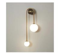 Applique murale moderne en forme de boule de verre dorée, luminaire décoratif d'intérieur, idéal pour une chambre à coucher, un salon, un couloir ou une table de chevet (lumière chaude, hauteur 56 cm)