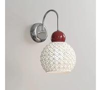 Applique Murale Moderne en Forme de Globe en céramique, élégante, Couleur crème, luminaire décoratif d'intérieur, Applique Murale en métal chromé, câblée, Style café