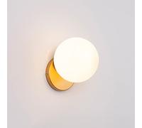 Applique murale moderne en forme de globe en verre blanc - Applique murale du milieu du siècle - Applique murale minimaliste pour salon, chambre à coucher, chevet, couloir, hôtel, bureau Made in