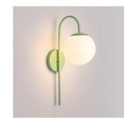 Applique Murale Moderne en Forme de Globe Vert pâle, luminaire Nordique en Verre Blanc Laiteux, Lampe rétro créative E27 pour Chambre et Salle de Bain.