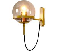 Applique Murale Moderne En Verre À Bulles Avec Globe Blanc En Fer Brossé, Décoration D'Intérieur, Base Dorée/Noire, Luminaire Mural de Ferme, Finition Pour Chambre, Salle Den, Dressing/Gris Fumé