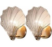Applique Murale Moderne en Verre avec Forme de Coquillage pour Chambre à Coucher, Applique Murale en Fer doré, éclairage de Salle de Bain, vanité, Applique Murale pour Salon, coulo