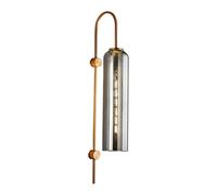 Applique murale moderne en verre Milieu du siècle luxe verre métal support mural lumière E27 miroir décor luminaires muraux pour chambre chevet salon entrée couloir (Gris)