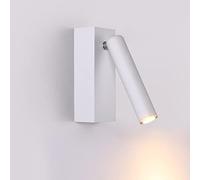 Applique murale moderne et épurée, LED de lecture, 3 W, orientable à 360°, idéale pour dressing, chambre, salon, couloir, terrasse de villa ou balcon de jardin. / Blanc / Lumière blanche pure (Couleu