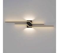 Applique Murale Moderne et Minimaliste à LED avec Horloge intégrée et éclairage 3 Couleurs. Design élégant, Fixation Murale Noire, idéale pour Salon, Salle à Manger, Bureau ou Cuisine (dorée