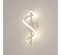 Applique Murale Moderne et Robuste en Spirale à LED Blanche 12 W, Applique Murale contemporaine d'intérieur en Aluminium pour Chambre à Coucher, Salon, Bureau, Salle à Manger, escaliers, Porche,