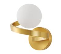 Applique Murale Moderne et Simple en Verre avec Abat-Jour Globe Blanc Laiteux, luminaire d'intérieur pour Chambre, Salon, Salle de Bain, vanité - Douille G9