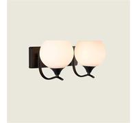 Applique Murale Moderne, Lampe d'intérieur avec Abat-Jour en Verre Blanc Laiteux et Base en métal, éclairage Mural pour Chambre, Couloir, escalier, décoration et éclairage intérieurs