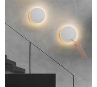 Applique Murale Moderne LED avec Interrupteur Tactile, Applique Murale décorative Ronde et Minimaliste, 3000K/4000K/6000K, Acrylique, Fer, escaliers, Couloir, Hall d'entrée, Porc