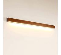 Applique Murale Moderne, LED, Couleur Bois Noyer, Longue Bande, Abat-Jour Acrylique dimmable, façade Miroir, idéale pour Salon, Chambre, Chevet, hôtel, etc.