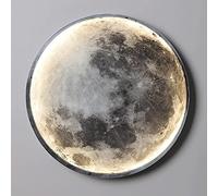 Applique Murale Moderne Lune Noire - Éclairage d'ambiance pour Salon et Chambre - Lampe Plate 24 W à l'atmosphère Lunaire Romantique - 50 cm