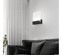 Applique Murale Moderne Noire à LED 6 W - Luminaire à lumière Chaude et Froide réglable pour Salle de Bain, Chambre, Couloir et entrée - Lampe élégante fixée sur Un Support en Aluminium pour Une