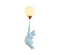 Applique murale moderne nordique Appliques murales en résine avec ours mignon Lampe murale avec ours de dessin animé Luminaire mural pour salon Chambre d'enfant Jardin d'enfants (Blue B)