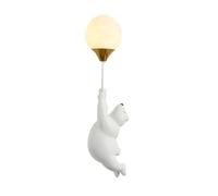 Applique murale moderne nordique Appliques murales en résine avec ours mignon Lampe murale avec ours de dessin animé Luminaire mural pour salon Chambre d'enfant Jardin d'enfants (White B)