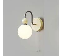 Applique murale moderne pour chambre d'enfant - Applique en forme de globe, design nordique en rouge/crème, ampoule E27, décoration d'intérieur créative pour chambre à coucher et salon