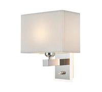 Applique Murale Moderne rectangulaire à LED en Tissu, Lampe de Chevet chromée avec Interrupteur Marche/arrêt, Applique Murale en Fer, Applique Murale câblée E27, décoration d'intér
