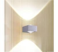 Applique Murale Moderne Simple à LED pour Salon, Chambre à Coucher, Chevet, allée, Aluminium, Noir et Argent, Cube Haut et Bas, Lumineux et élégant