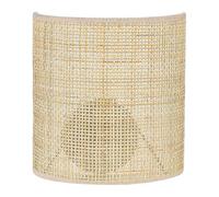 Applique Murale Moitié de Tambour Abat-Jour en Rotin Naturel Salon Chambre Cario