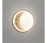 Applique Murale Moon Sconces 19 W, Applique Murale LED à intensité Variable avec télécommande, Anneau Rond Moderne pour intérieur (Salon, Couloir, Chambre, Chevet)