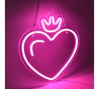 Applique murale néon USB LED, couronne rose coeur néon bouclier veilleuse néon pour fête bar gaming chambre chambre mur déco enfants cadeaux filles