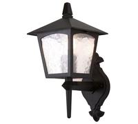 Applique Murale Noir Aluminium Extérieur IP43 Rustique E27 Fiennes Lanterne