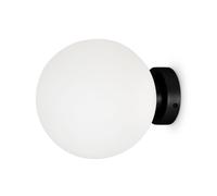 Applique Murale Noir Blanc E14 Rond Ø 20 CM Écran de Boule Glas Métal Lampe Bain