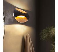 Applique murale noire dorée Applique LED Lampe de couloir Lampe de cage d'escalier Lampe de salon, 6W 230lm blanc chaud, LxH 21x15 cm