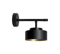 Applique Murale Noire Dorée H: 17 Cm Laiton Fer E27 Cuisine Éclairage