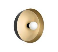Applique Murale Noire Dorée Ronde Ø 40 Cm E27 En Laiton Fer Intérieur