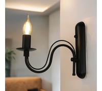 Applique Murale Noire E14 Lampe Murale Rustique Lampe De Ferme Lampe D'Intérieur