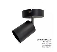 Applique murale noire GU10 - EDM - Ø9x5,6x14,2cm - Orientable - Usage intérieur