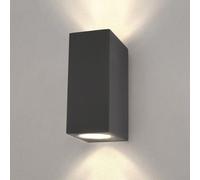 Applique Murale Noire LED Carrée IP54 Double Faisceau GU10
