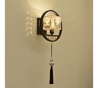 Applique Murale Noire Moderne En Métal, Lampe de Chevet Pour Chambre Ou Salon, Luminaire Créatif D'Inspiration Chinoise Pour Tête de Lit, Douille E27, Pour Couloir, Restaurant Ou Meuble En Céramique./
