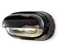 Applique Murale Noire Shabby Antique B: 24 Cm Céramique Verre E27 Fait Main