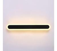 Applique Murale Noire Ultra-Fine, Longue Bande en métal avec Abat-Jour en Acrylique, éclairage décoratif pour Couloir, LED Moderne, Lampes murales linéaires pour Salon