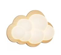 Applique Murale Nordique en Bois Blanc en Forme de Nuage, Lampe LED à intensité Variable, luminaire décoratif pour Chambre d'enfant, 8 W, Moderne et Solide, avec télécommande, pour Chambre à couc