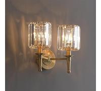 Applique murale nordique en laiton antique - Bougeoir moderne à double tête pour salle de bain, chambre, porche, lampe boule de luxe (1 lumière)