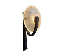 Applique murale nordique postmoderne en fer, cadre incurvé noir, luminaire mural en verre transparent texturé, lampe murale for chambre à coucher, salon, couloir