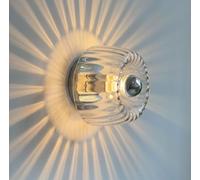 Applique murale nordique vintage Appliques murales simples Salon Chambre à coucher Lampe murale rétro en verre Toile de fond Luminaire mural Luminaires plafonniers (Silver)