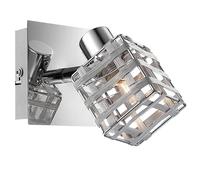 Applique murale orientable argent Projecteur mural intérieur Lampe murale Projecteur, abat-jour en ALU tressé, h x l x p 12,5 x 9 x 11 cm